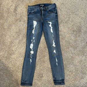 Express Distressed Blue Jeans
